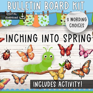 Spring bulletin board | easy door decor | pastel bulletin board kit | butterfly bulletin board | buggy about spring classroom decor