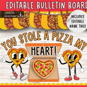 valentine bulletin board | funny bulletin kit | february display board | pizza display kit | editable bulletin | food bulletin board |