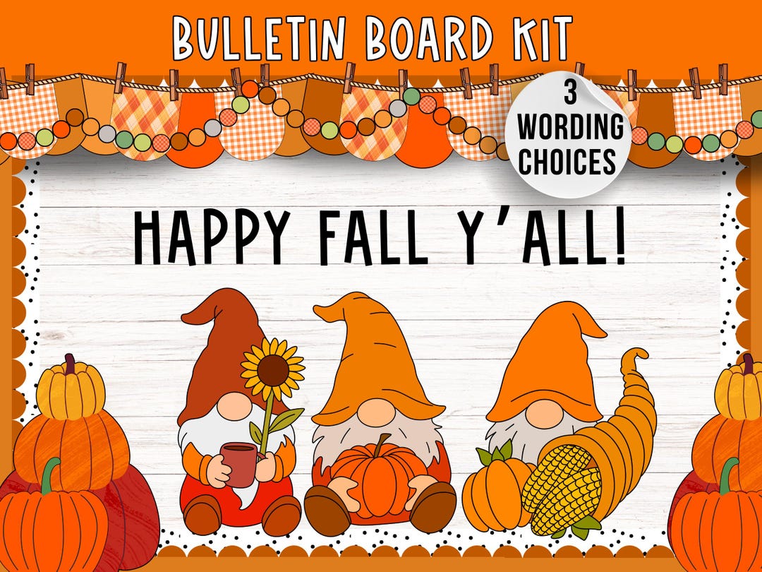 Fall Gnome Bulletin Board | Gnome Thanksgiving Decor | Pumpkin Patch ...