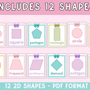 Coquette 2D Shapes Poster Set: Pastel Classroom Math Decor (PDF ...