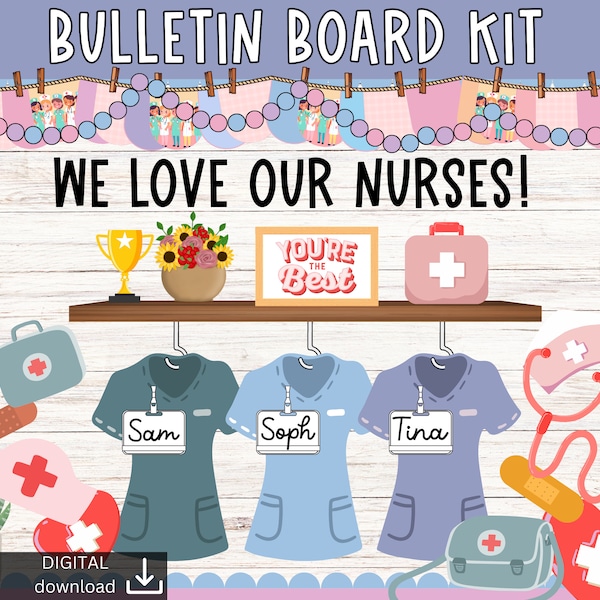 Nurse bulletin board | Nurse appreciation day Bulletin | School Nurse Door Display | Nurse Office Decor | We love our nurses station