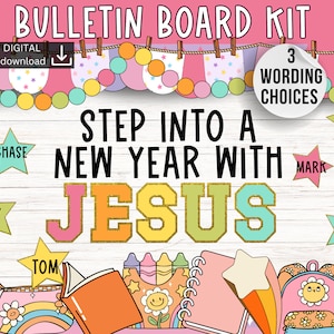 Back to school bulletin | August bulletin board | Jesus Bulletin Board | Faith classroom | Christian Bulletin | Catholic Classroom | God