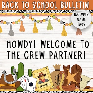 Cowboy bulletin board | Back to school Bulletin Board | Western bulletin | Ranch classroom decor | Country classroom decor | New Year decor