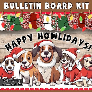 Dogs bulletin board | Christmas Classroom Decor | puppy Bulletin Board Decor | animal Bulletin Board |