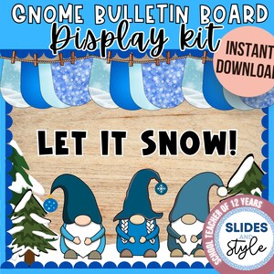 Gnome Christmas Classroom Decor Printable | Christmas Bulletin Board Decor | Winter Gnome Bulletin Board | Gonk bulletin kit |