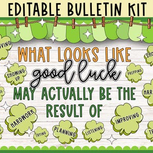 St Patrick’s day Bulletin Board | shamrock bulletin board | editable bulletin board | march bulletin board kit | pastel bulletin board |