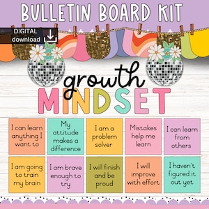 Motivational bulletin board | positive bulletin board | growth mindset door decor idea | inspiration classroom decor | mental health decor