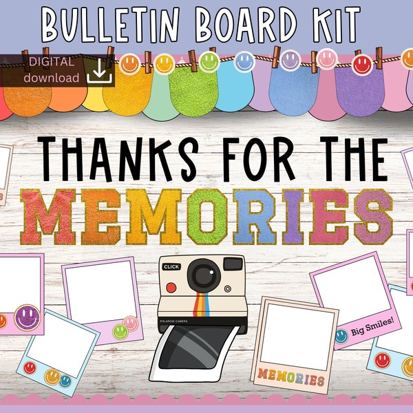 end of year bulletin board | memories Bulletin Board | photos bulletin board | Summer bulletin board | graduation bulletin board