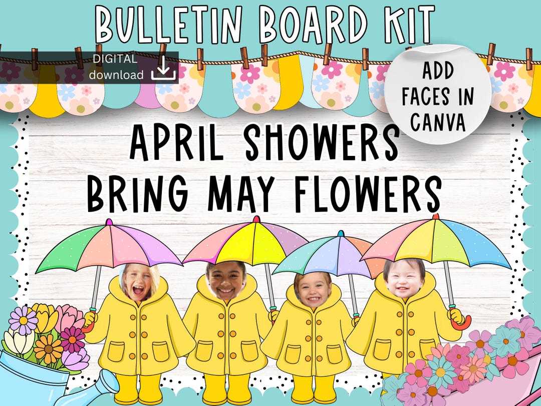 Spring Bulletin Board | April Showers Bulletin | Pastel Classroom Decor ...