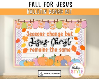 Religiöse Herbst Pinnwand | Herbst Jesus Pinnwand | Kürbis Schrift Pinnwand | Glaube Pinnwand Kit |