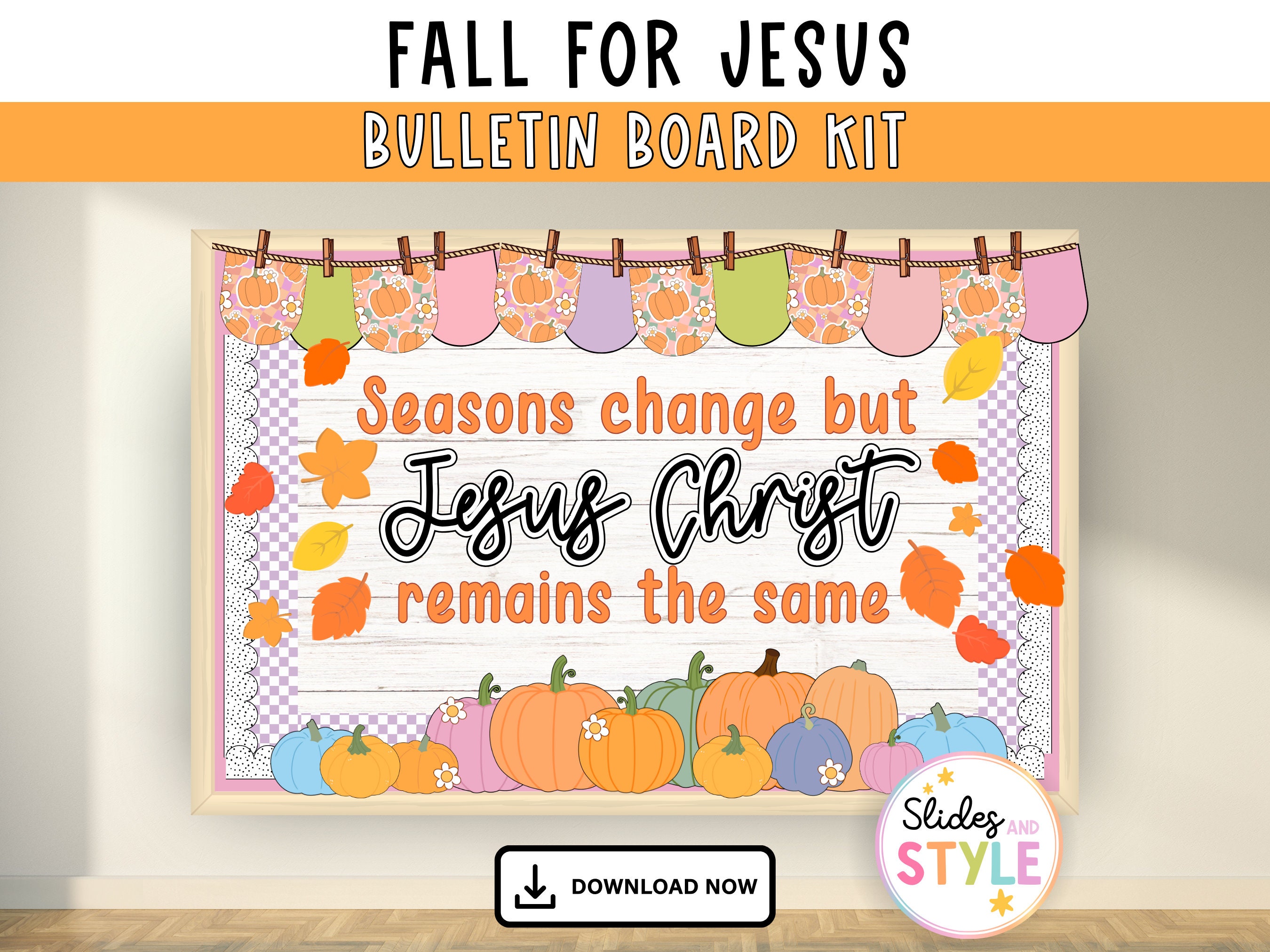 Religious Fall Bulletin Board | Autumn Jesus Bulletin Board | Pumpkin ...