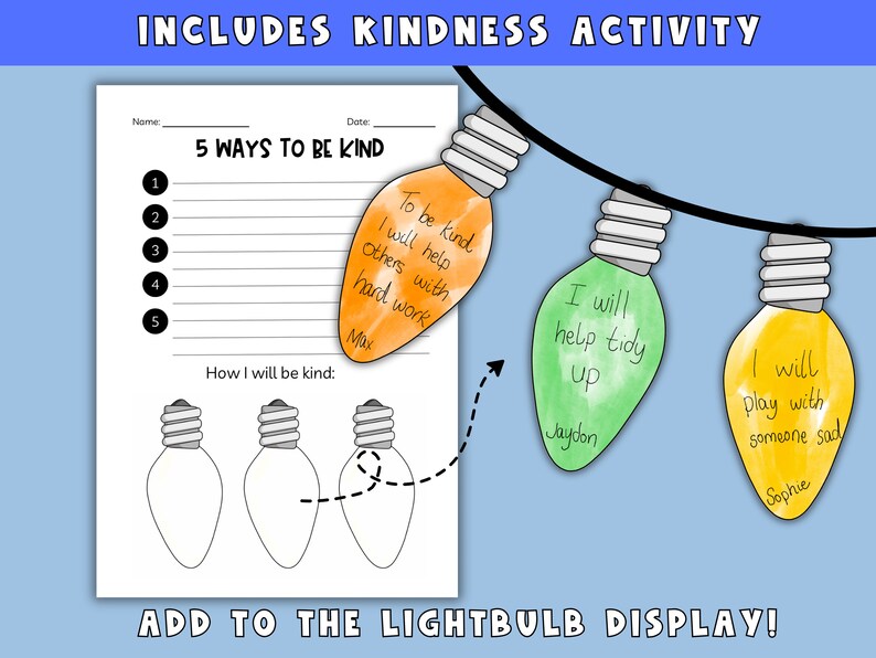 Christmas Classroom Decor Printable | Kindness Bulletin Board Decor ...