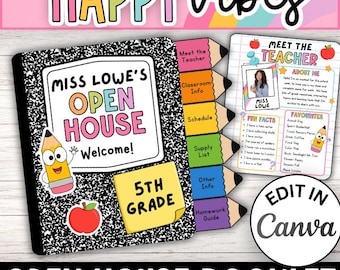 Composition Meet the Teacher Editable | Open House Booklet | Back to school letter | Parent communication | composition notebook