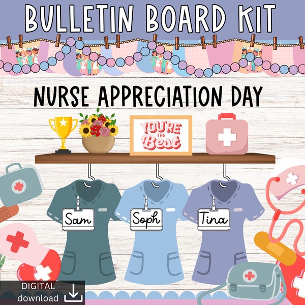 Nurse bulletin board | Nurse appreciation day Bulletin | School Nurse Door Display | Nurse Office Decor | We love our nurses station