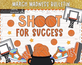 March Madness Bulletin Board Kit | Basketball Bracket | March Classroom Door Decor | let the madness | success wellbeing exam prep
