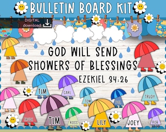 Christian Bulletin Board | Church bulletin | April May classroom kit | Faith bulletin board kit | Religious bulletin board | Jesus Bulletin