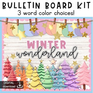Christmas bulletin board | Christmas tree Bulletin Board | easy Bulletin Board | December bulletin board | pastel bulletin board kit
