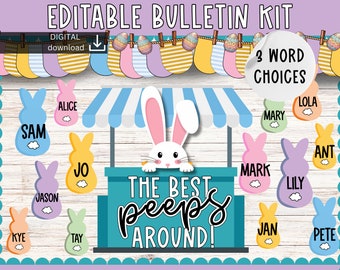 April bulletin board | peeps Bulletin Board | easter bulletin board | easy bulletin board | seasonal bulletin board kit