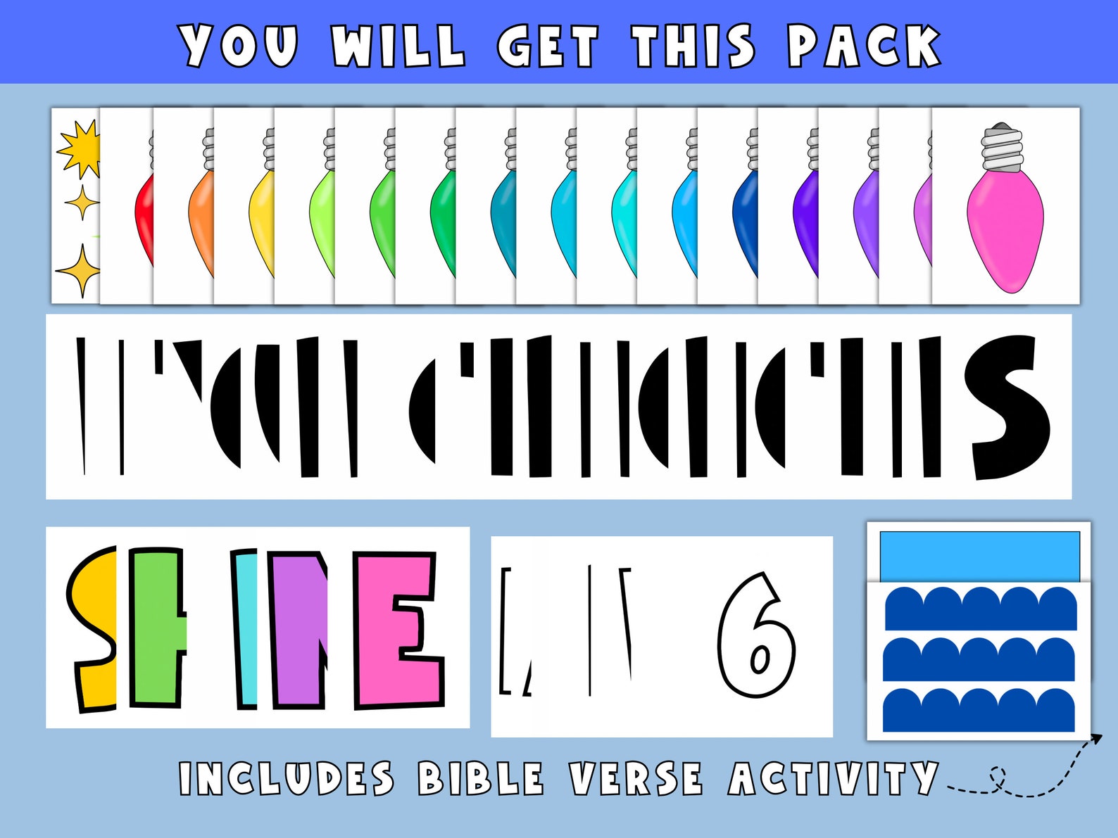 Christian Classroom Decor Printable | Bible Verse Bulletin Board Decor ...