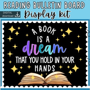 reading bulletin board | reading corner decor | books Bulletin Board | reading door decor | book nook | library bulletin