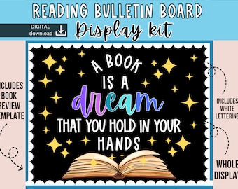 reading bulletin board | reading corner decor | books Bulletin Board | reading door decor | book nook | library bulletin