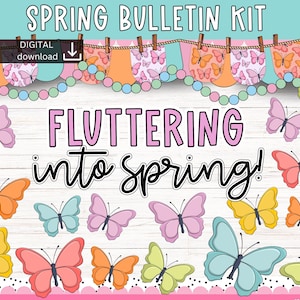 Frühling Pinnwand | Frühlingsdekor fürs Klassenzimmer | Schmetterling Pinnwand | süßes Klassenzimmer Deko | April Mai Pinnwand |pre-k