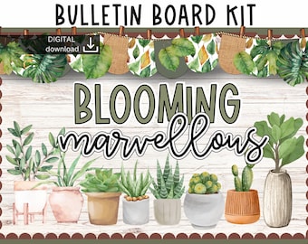 botanical bulletin board | plants classroom Decor | new year Bulletin Board | positive classroom display | growth mindset bulletin |