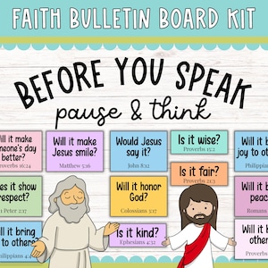Faith bulletin board | jesus bulletin board | church bulletin board | kindness bulletin board | christian classroom decor | religious poster