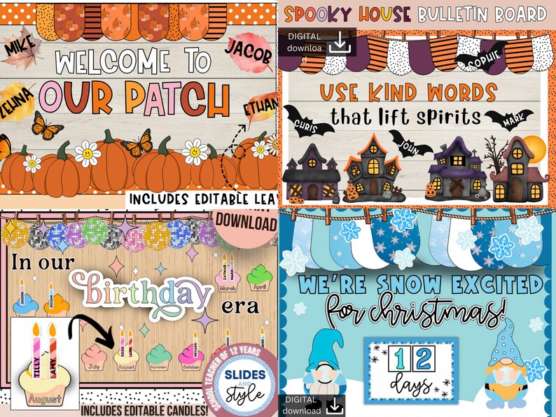 New Year Bulletin Board Bundle Bulletin Board Bundle 2024 Bulletin Board Ideas New Year Display