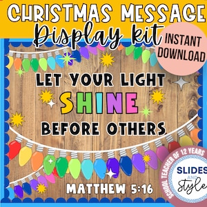 Christian Classroom Decor Printable | Bible Verse Bulletin Board Decor | Christmas Bulletin Board | Jesus Classroom Decor |