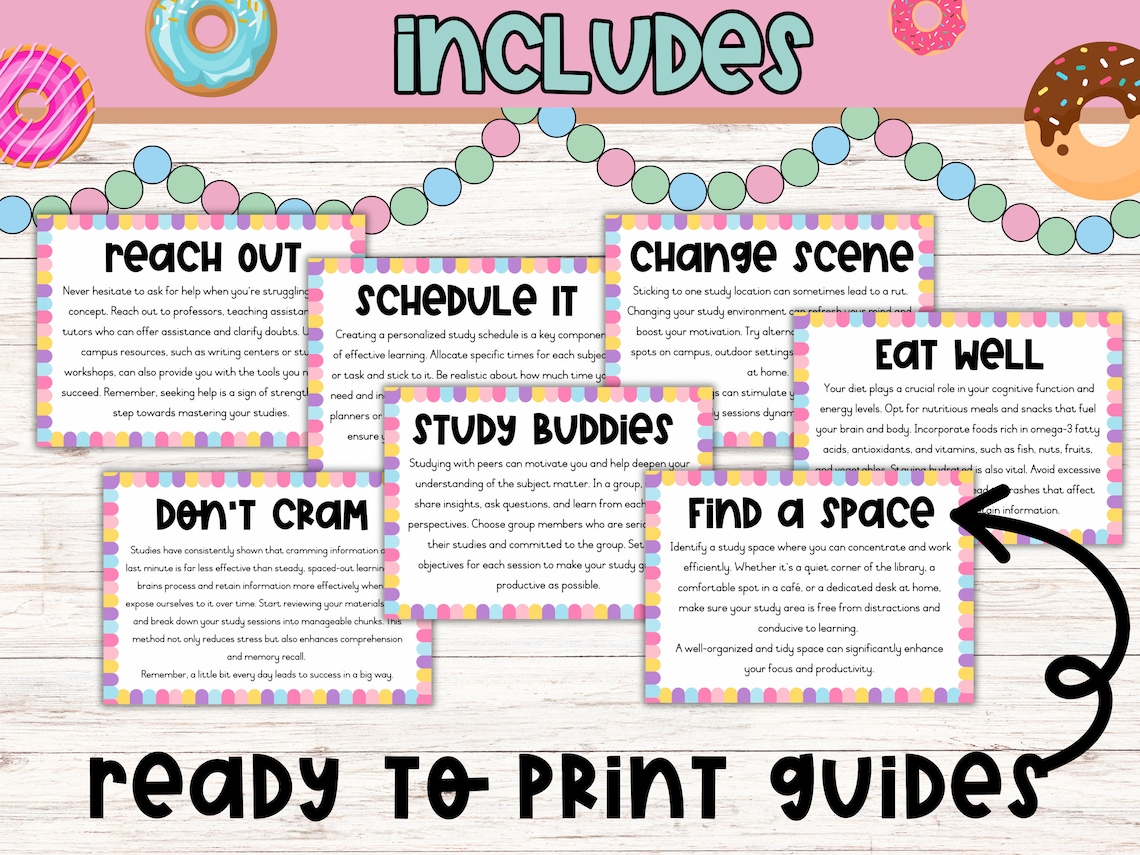 Test Prep Bulletin Board | Finals Bulletin | Exam Success | Donut ...