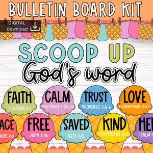 Jesus Sommer Pinnwand | Gott Eis Pinnwand | Strand christlichen Bulletin | Schrift Klassenzimmer Dekor | Sommer Christlicher Dekor
