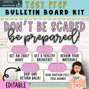 Test Prep Bulletin Board | Finals bulletin | exam success| exam decor | positive thinking bulletin board kit | motivational bulletin |