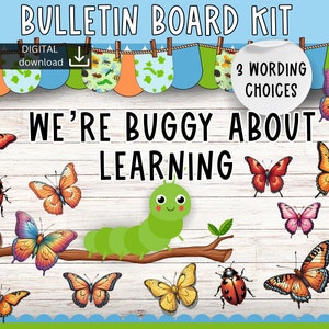 Spring bulletin board | motivational door decor | learning bulletin board kit | butterfly bulletin board | April bulletin board