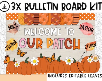 Zestaw tablicy ogłoszeń z dynią | Pastelowa tablica ogłoszeń z dekoracją na Halloween | Pobieranie cyfrowe | Jesienny wyświetlacz tablicy ogłoszeń | Gotowy biuletyn