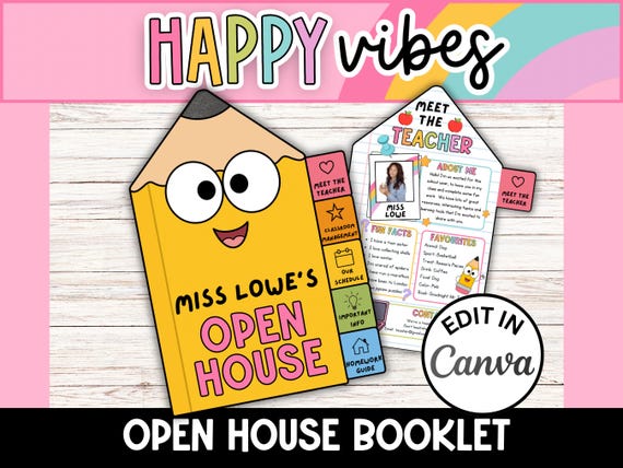 Pencil Meet the Teacher Editable | Open House Booklet | Back to school letter | Parent communication | meet the teacher letter edit in canva