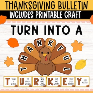 Bulletinboardkit dankbaar Turkije: klasdecor Thanksgiving (afdrukbaar)