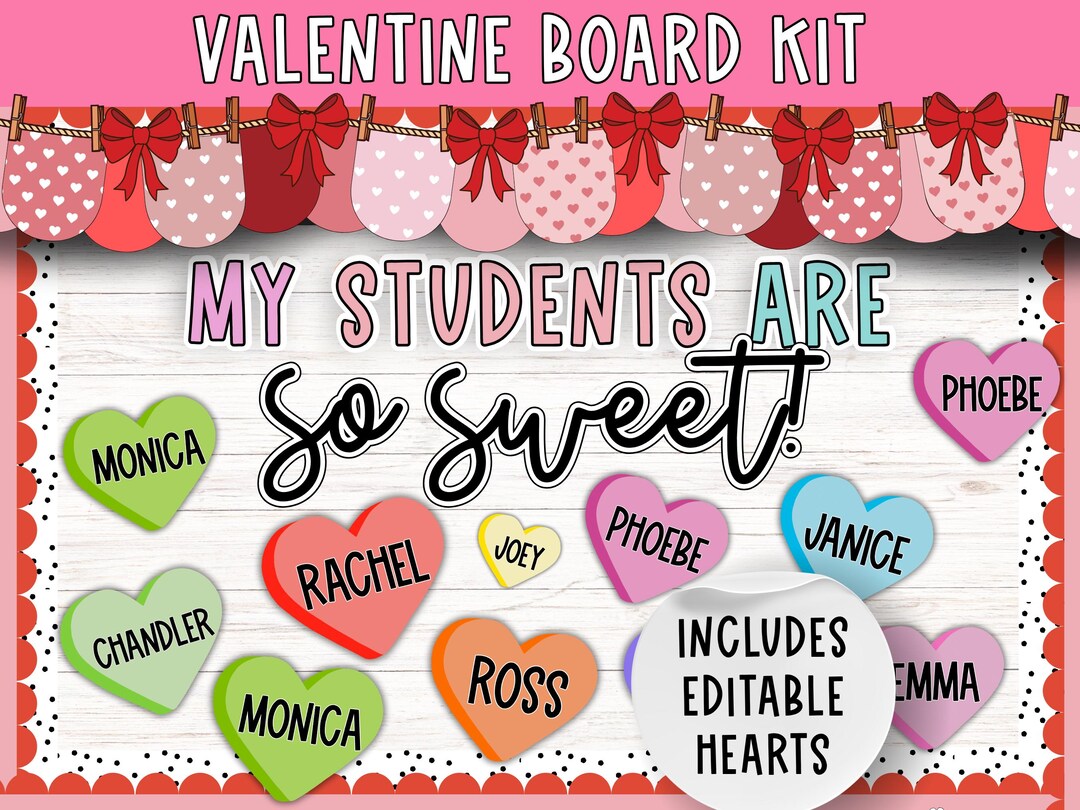 Valentine Bulletin Board | Love Hearts Bulletin Kit | Cute Display ...
