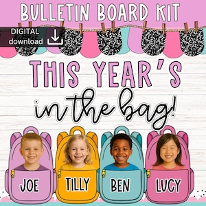 Welcome back bulletin board | Back to school bulletin | new year Bulletin kit | cute backpack classroom | cool retro Bulletin | composition