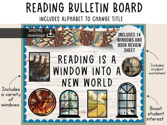 reading bulletin board | reading corner display | wizard Bulletin Board | owl display board | library bulletin board | reading corner