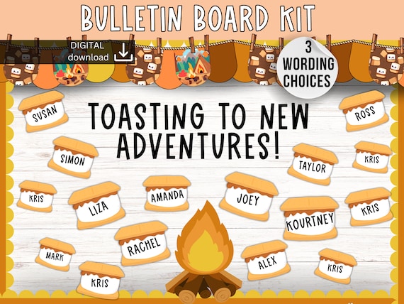 back to school Bulletin Board | welcome back bulletin board | new year bulletin board | camping bulletin board kit | s’more classroom