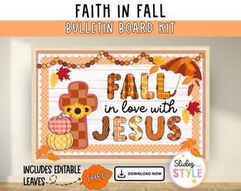 Christliche Herbst Pinnwand | Fall für Jesus Pinnwand | Herbstkirche Pinnwand | Religiöser Tür Dekor | Jesus Christus Klassenzimmer