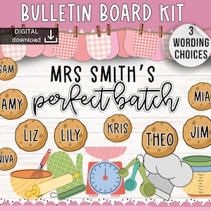 Welcome back bulletin board | cooking bulletin | new year classroom | smart cookies display | cute door decor kit | editable powerpoint