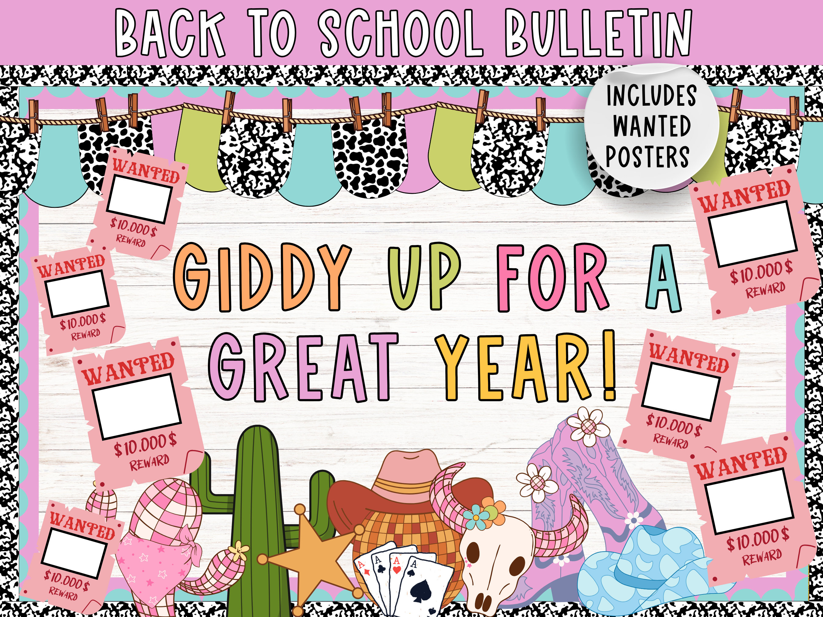 Rodeo bulletin board | Cowboy Bulletin Board | Desert bulletin | Ranch classroom decor | Country and Western kit | back to school bulletin