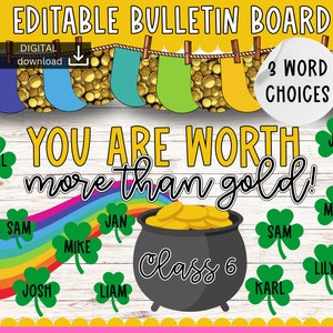 March bulletin board | St Patrick’s day Bulletin Board | positive bulletin board | easy bulletin board | seasonal bulletin board kit