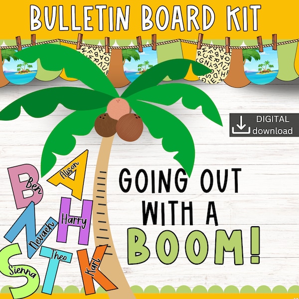 End of the year Bulletin Board | summer classroom decor | alphabet classroom decor | easy bulletin board kit | kindergarten bulletin board |