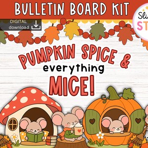 Pumpkin Bulletin Board Kit, Fall Classroom Decor, whimsy fall bulletin kit, thanksgiving printable decor