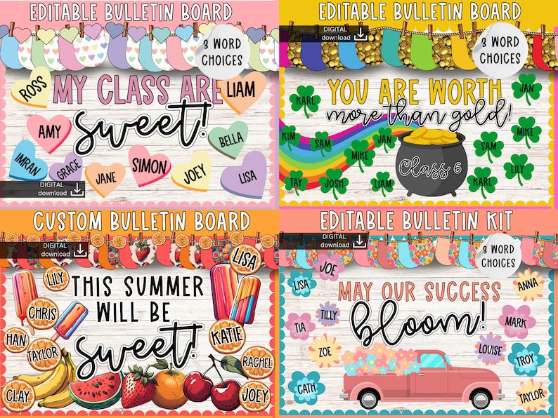 New Year Bulletin Board Bundle Bulletin Board Bundle 2024 Bulletin Board Ideas New Year Display