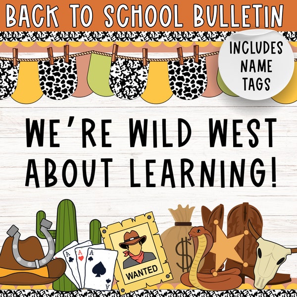 Tablón de anuncios de rodeo / Tablón de anuncios de vaqueros / Boletín del desierto / Decoración del aula del rancho / Kit country y occidental / boletín de regreso a la escuela