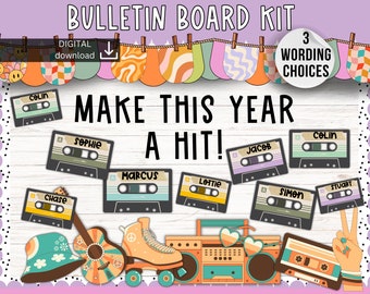 Welcome back bulletin board | Music Retro bulletin board | new year Bulletin Board | groovy classroom display | cool funky Bulletin kit